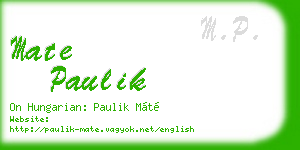 mate paulik business card