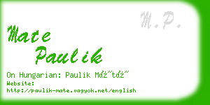 mate paulik business card